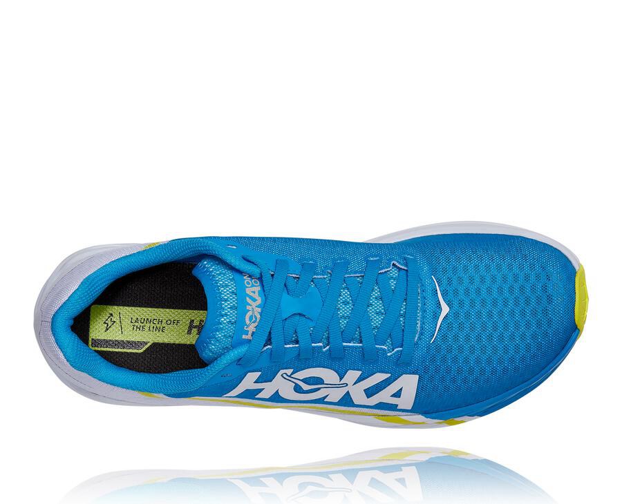 Hoka One One Løbesko Dame - Rocket X - Hvide/Blå - 860193MDT